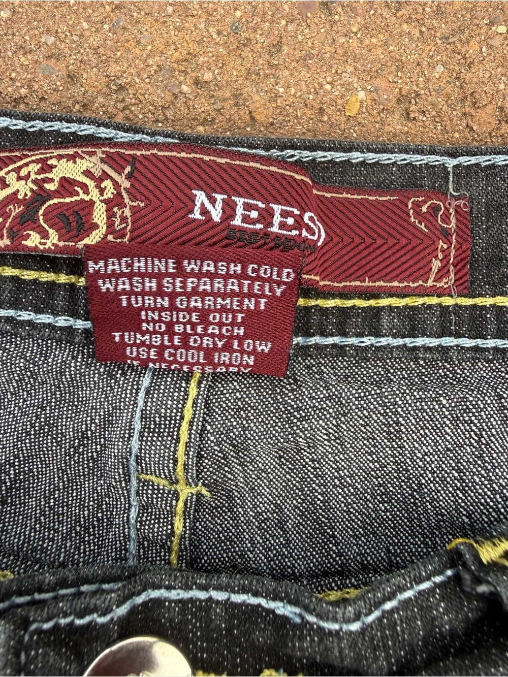 Vintage Embroidered Skinny Jeans in Dark Black - Picture 8 of 9